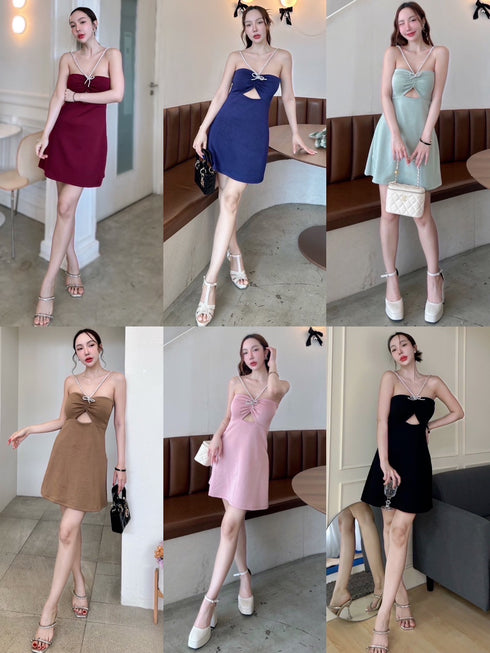 SIRINNN Sleeveless Hollow Out Mini Dresses
